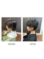 ヘアーメイク クーラ 行橋店(Hair make CURA) スパイラルパーマツイストパーマツーブロマッシュ黒髪