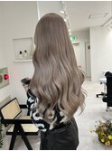 グレージュ×ロング