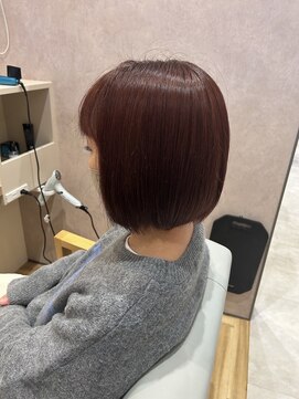 プラスリブ(Plus Lib) ピンクブラウン×ボブ