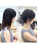 ショートボブ髪型30代40代50代前髪あり前髪なし面長丸顔【荒牧】