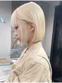 ミルクティーベージュケアブリーチハイトーンカラーダブルカラー