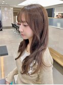 ブラウンカラーブリーチ透明感カラートリートメントワイドバング