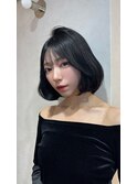 ミニウルフレイヤーカット顔周り前髪韓国ミディアムロング/銀座