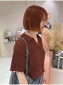 アプリコットオレンジ×顎ラインボブ