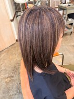 スアバイキキ(SuA by kiki.)&nbsp;縮毛矯正/くびれヘア/アプリコットオレンジ/ハイライトカラー