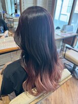 ヘアーショップ エヌアンドエー 越谷店(hair shop N&A)&nbsp;個性を引き立てる◎グラデーションウェーブ/Wカラー/ピンク