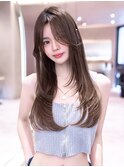 韓国レイヤー顔周りカット透明感カラー髪質改善艶髪シースルー