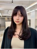 色気レイヤーカットダークグレージュ20代30代大人かわいい