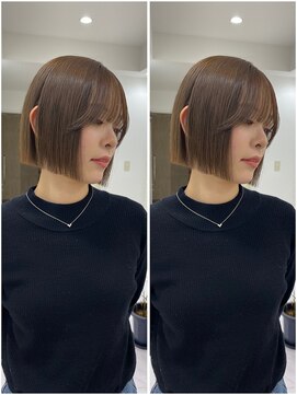 ローリン(Rolling) 【RURI】10代/切りっぱなしボブ/グレージュ/福岡天神