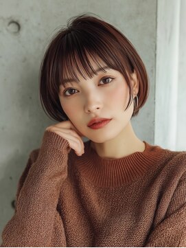 ルービック(Rubik's) 丸みショート/耳掛けショート/ピンクカラー/ピンクベージュ