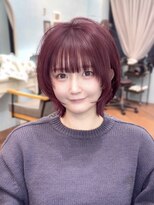 メイバイリーブル 表参道 原宿(May by Livre) ワインレッド ぱっつん前髪 アイドル前髪 ハッシュカット