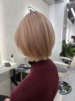 サンドレオ 新宿店(sand Leo)&nbsp;顔周りカット/縮毛矯正/ダークブラウン/コーラルピンク