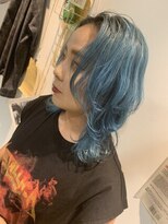 ジーナ 赤羽(XENA) 顔型別ヘアスタイル特集/ブルーグラデーションカラー/レイヤー