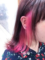 プログレス つくば店(PROGRESS by ヂェムクローバーヘアー)&nbsp;耳掛けが可愛い！ベース暗めピンク×インナーカラーピンク♪