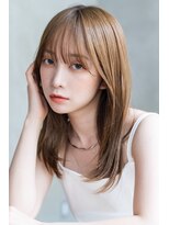 Liberte銀座 フェザーバング人小顔レイヤー×プラチナグレージュ