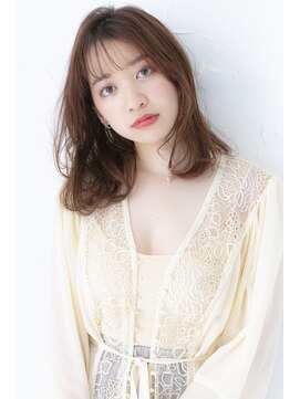 アジールヘア 北千住駅西口店(agir hair) 色っぽミディくびれヘアシースルーバング透明感カラー北千住