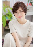 前下がりモーブカラー小顔アシンメトリーミニボブ束感ショートb1