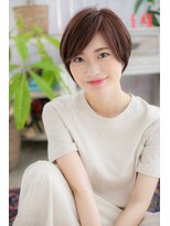 ミック 日暮里店(miq)&nbsp;前下がりモーブカラー小顔アシンメトリーミニボブ束感ショートb1