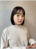 ワンカール前髪パーマ/まとまるボブ