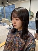 (韓国風/くびれヘア/縮毛矯正/前髪/韓国レイヤー/小顔)