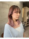 ピンクグラデーション/ブリーチあり/デザインカラー/恵比寿