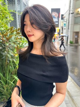 グローブス オモハラ(THE GLOBES OMOHARA) レイヤーカット こなれミディ かきあげ前髪 小顔 透明感黒髪