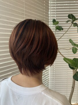 アース 三田南ウッディタウン店(HAIR&MAKE EARTH) 大人可愛い暖色ブリーチなしコーラルオレンジ