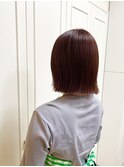 切りっぱなしボブ×レッドブラウン