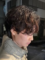 バイフィフス 原宿/表参道(by fifth)&nbsp;メンズナチュラルマッシュシャドウパーマ無造作センターパート