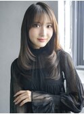 ロング顔周りレイヤー美髪前髪カット_F0213