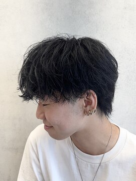 MEN’S HAIR/波巻スパイラル/ラウンドマッシュ/西院眉毛CUT