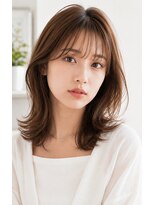 ヘアーエボリューション&nbsp;透け感ベージュレイヤーミディ