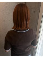 ロッカヘアエジェ(ROCCA hair eje.)&nbsp;テラコッタカラー×切りっぱなしボブ