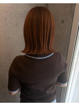 ロッカヘアエジェ(ROCCA hair eje.) テラコッタカラー×切りっぱなしボブ