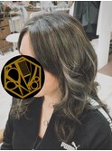 【大人女性】 アッシュウェーブハイライトカラー