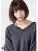 ピンクラベンダー×大人可愛い/小顔前下がりスリークボブ/池袋