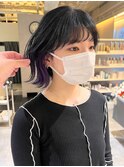 CAF松本【外ハネボブ×ブルーブラックパープルインナーカラー】