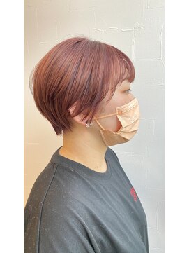 ガロウ 大通店(garou) pink beige × 丸みショート