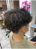 波巻きパーマ×マッシュ