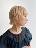 大人ショートボブ前髪ありフェイスレイヤー丸顔面長絶壁K0820