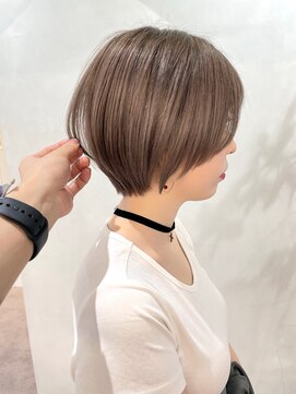 カノンヘアー(Kanon hair) くびレイヤー前下がりショートボブグレージュ前髪20代30代40代