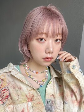 ヒビヲ(HIBIO) ショートボブタッセルボブ切りっぱなしボブハイトーンカラー韓国