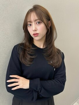 シーク 天神(SEEK) 松尾菫菜/オリーブベージュ/レイヤーカット/ダブルカラー/韓国