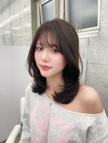 エヌアイ オモテサンドウ(ni omotesando)&nbsp;顔周りカット/モカブラウン/レイヤーカット上野