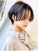 20代30代40代小顔ハンサムショートヘアアッシュブラック