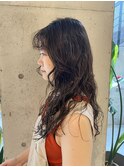 ロング　レイヤーパーマ　ナチュラルブラック