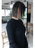 コントラストアンブレラカラー切りっぱなしボブ