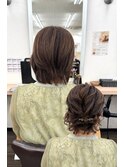 ヘアセット/ショートヘアのお呼ばれアレンジ/結婚式/成人式