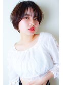 大人かわいいナチュラル丸みショートボブ