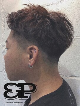 グッドプレイスアンドシング(Good Place&thing) メンズ刈上げ短髪アップバング